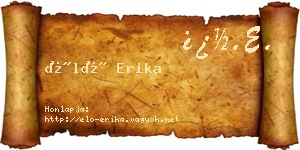 Élő Erika névjegykártya